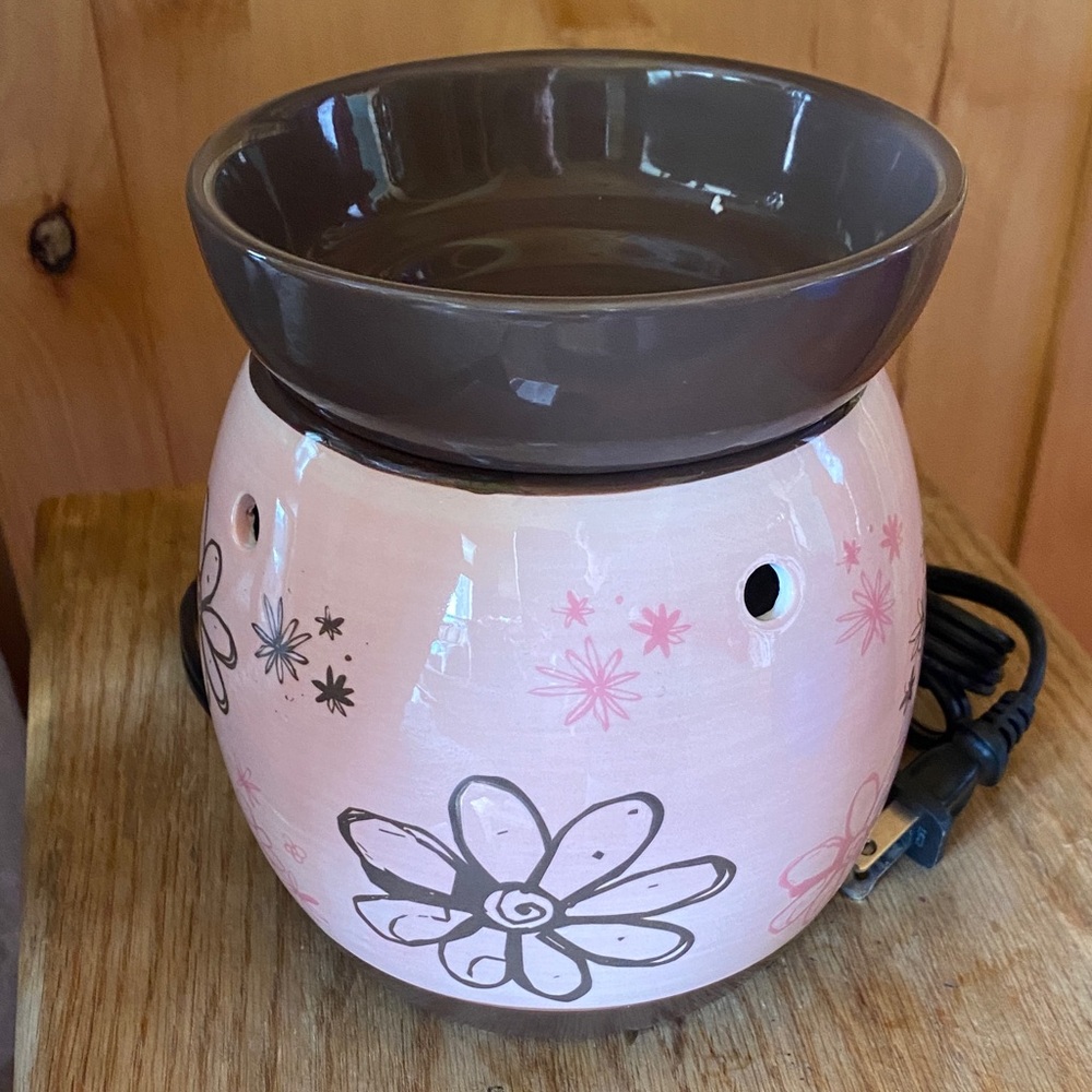 Scentsy DoodleBud Pink and Brown  Electric Wax Deluxe Warmer